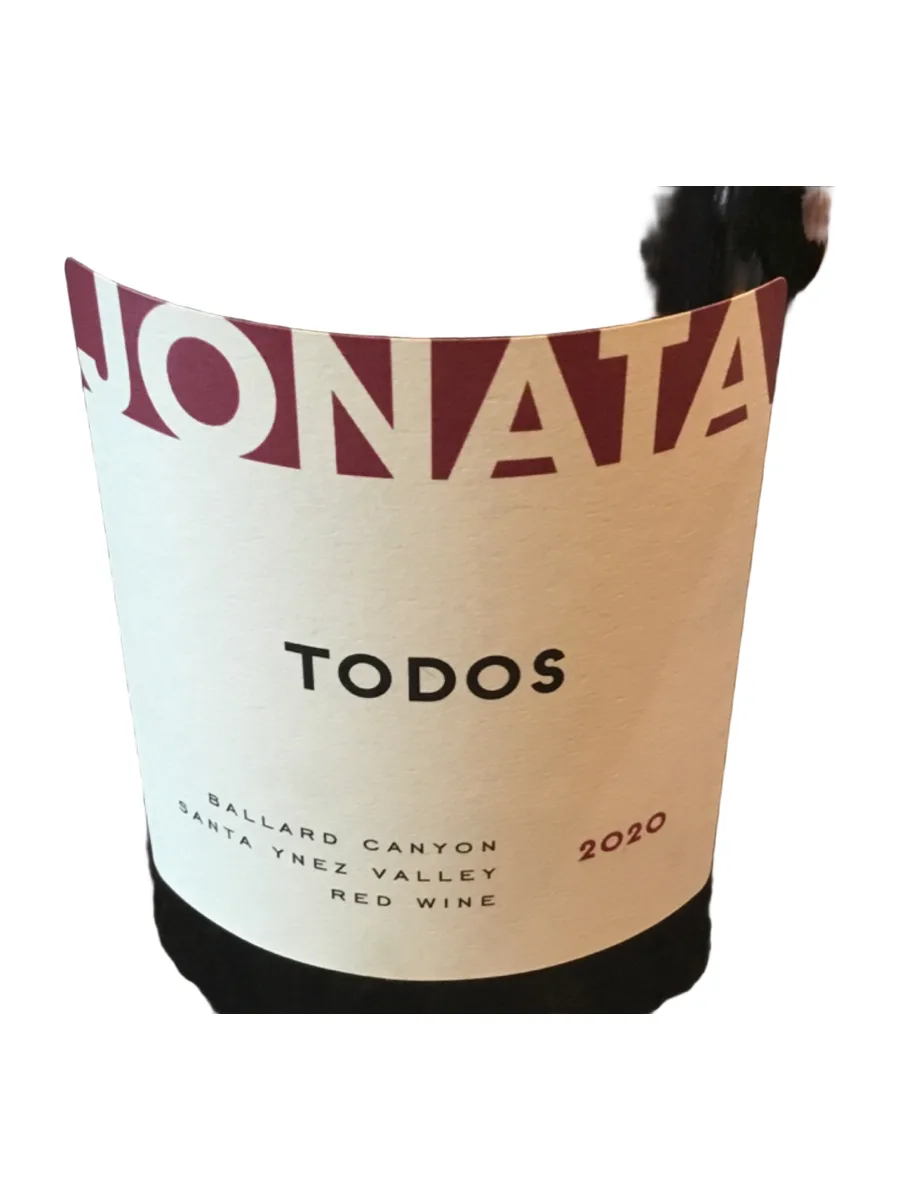 Bottle of Jonata Todos Ballard Canyon Santa Ynez Valley Red Wine 2020 available at Ashburn Wine Shop