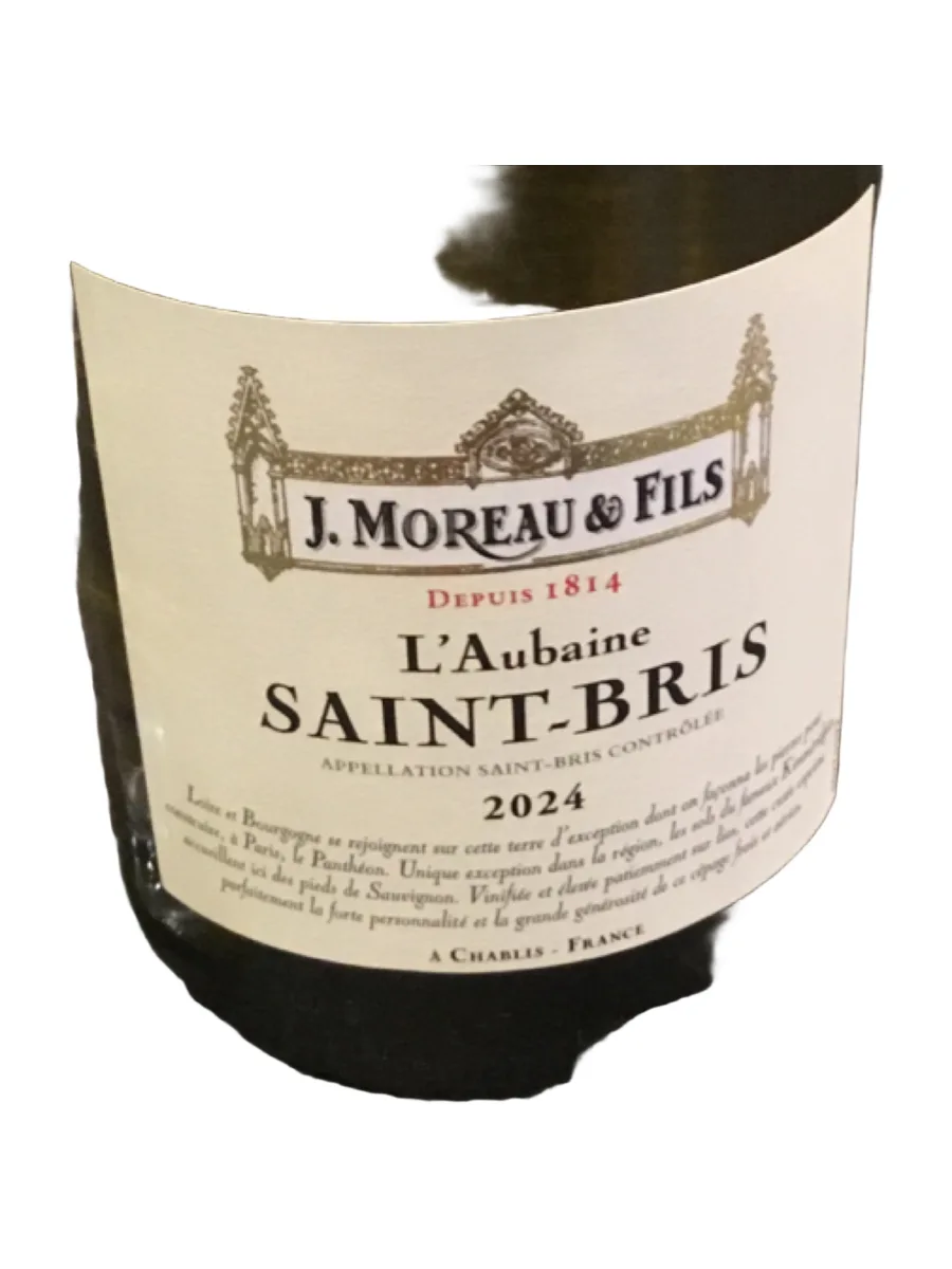 Bottle of J. Moreau & Fils L'aubaine Saint-Bris 2024 Burgundy White available at Ashburn Wine Shop