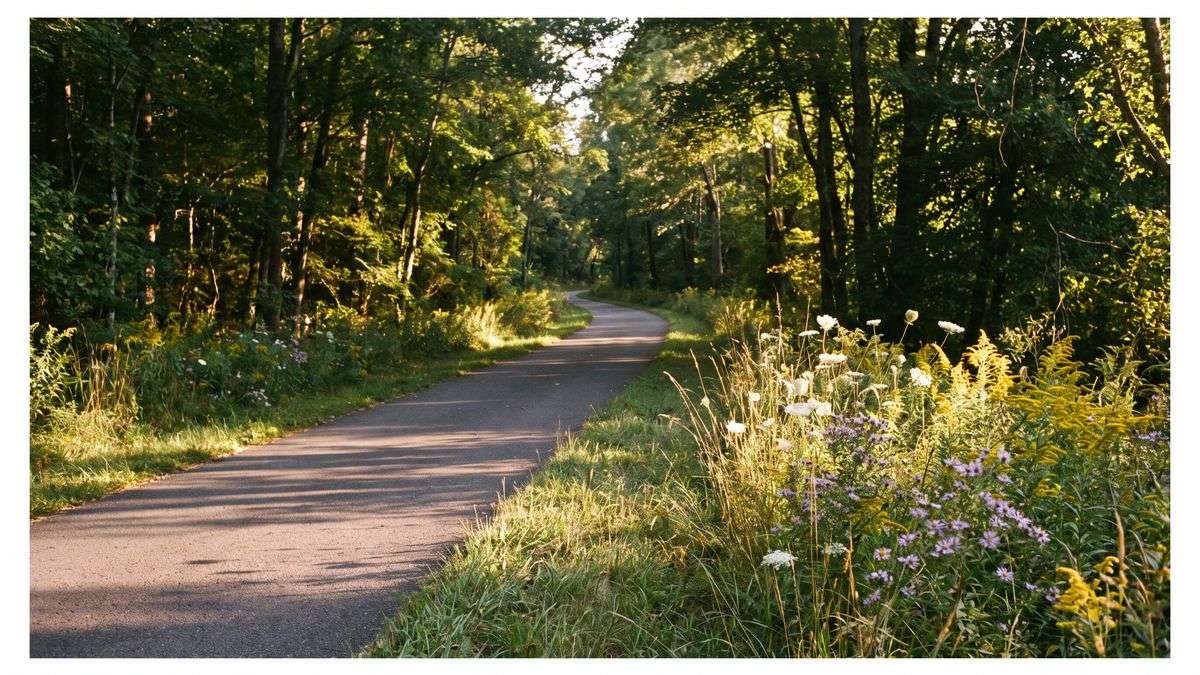 The W&OD Trail through late-summer woods near Ashburn